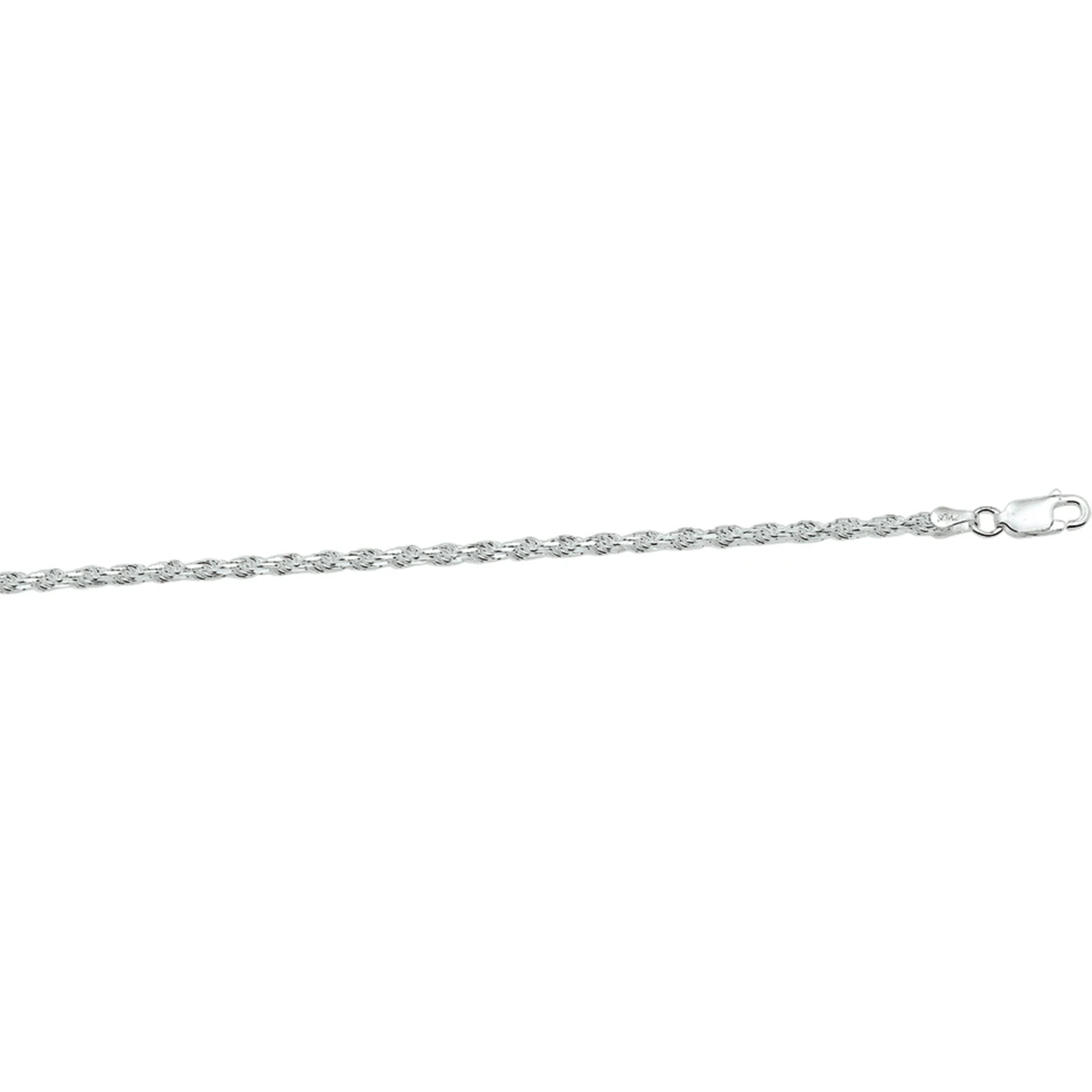 koord gediamanteerd 2,2 mm zilver wit