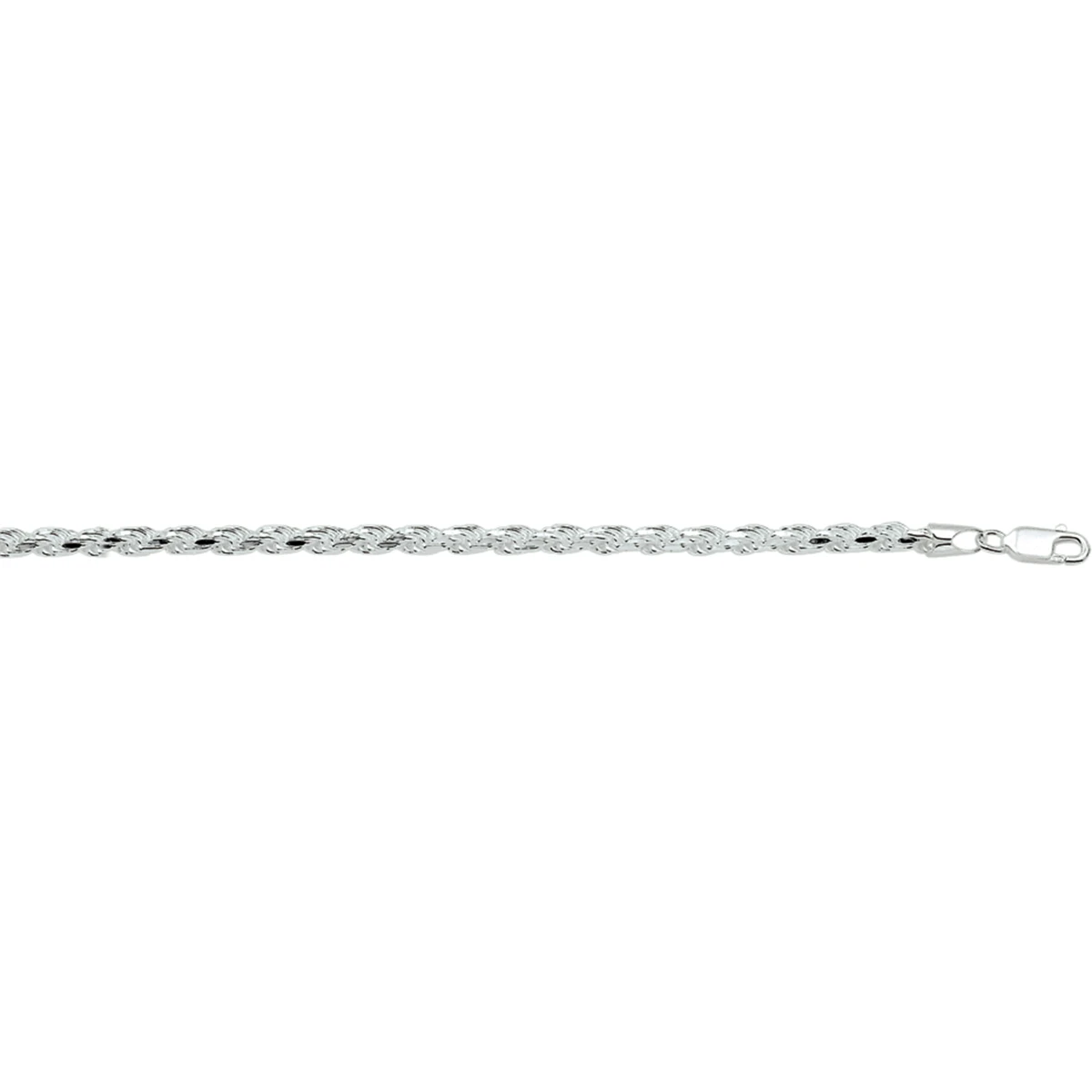 koord gediamanteerd 3,7 mm zilver wit