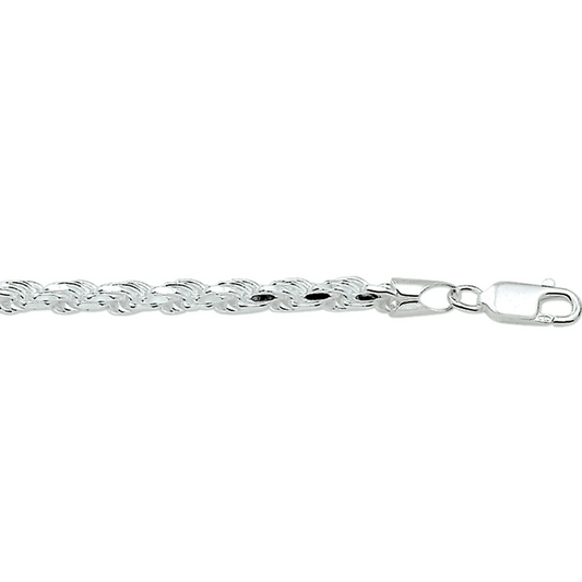 koord gediamanteerd 3,7 mm zilver wit