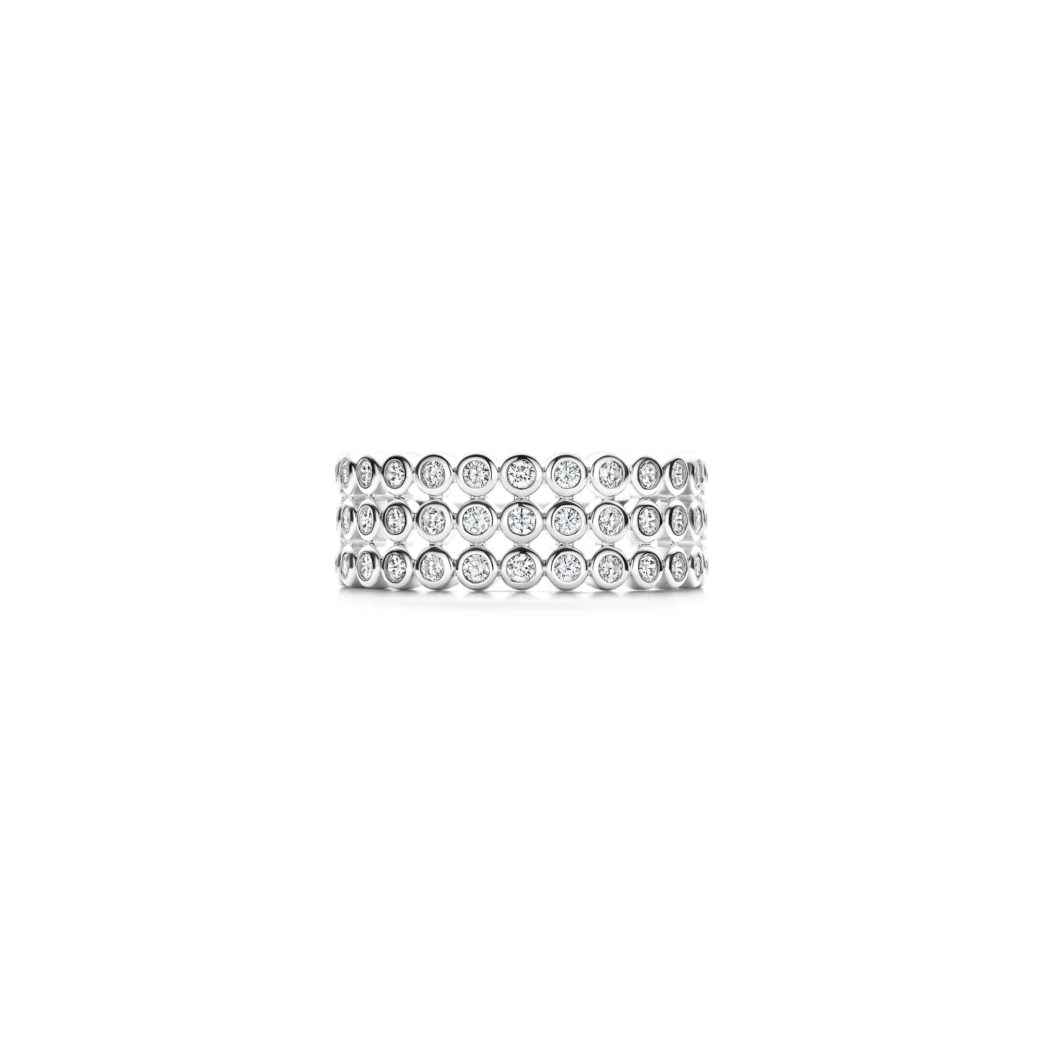 Layered Ronde Zirkonia Ring Zilver