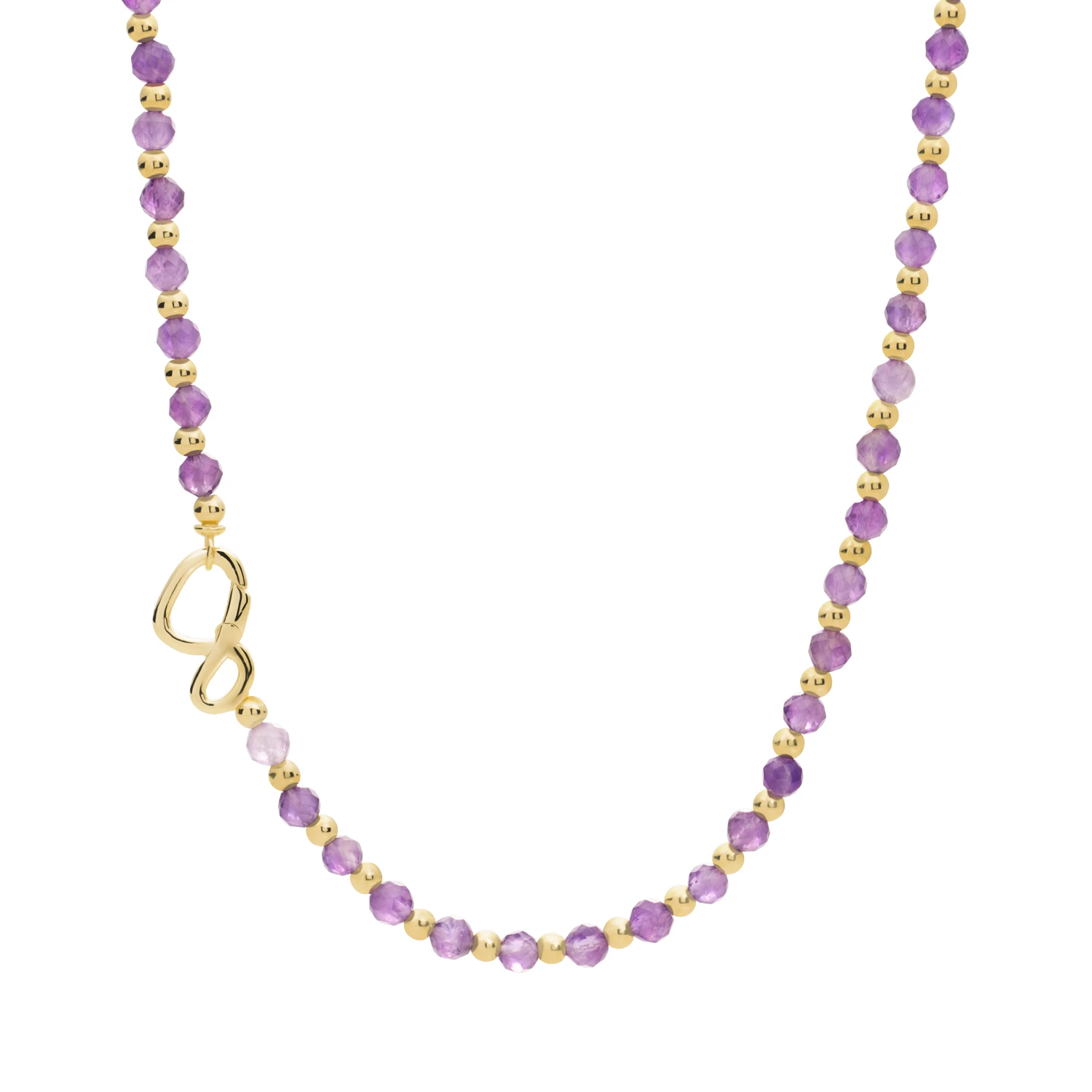 Link Necklace | Gold - Amethyst - 45cm