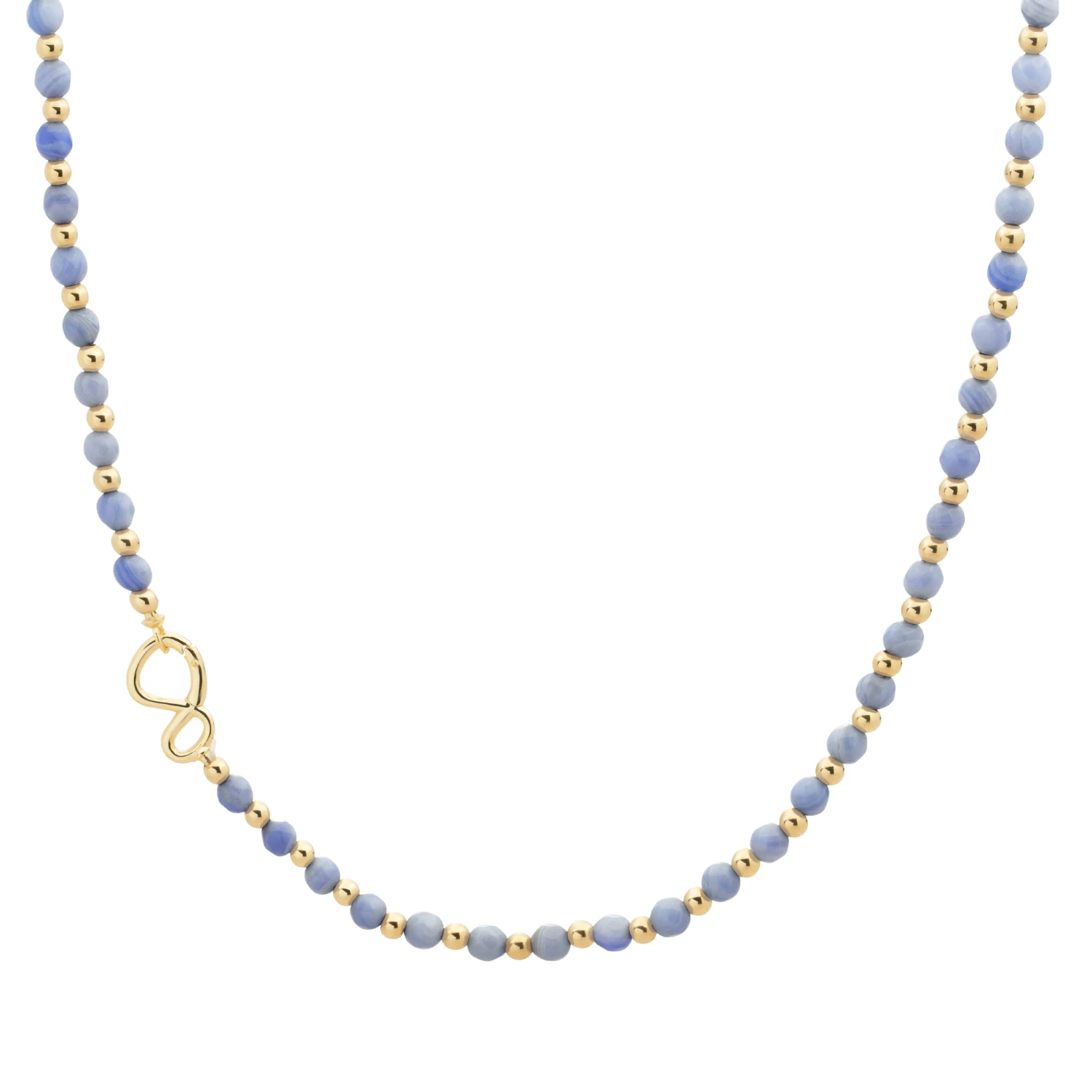 Link Necklace | Gold - Blue Lace Agate 42cm