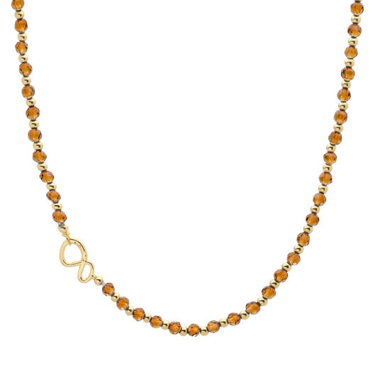 Link Necklace | Gold - Citrine Quartz 42cm