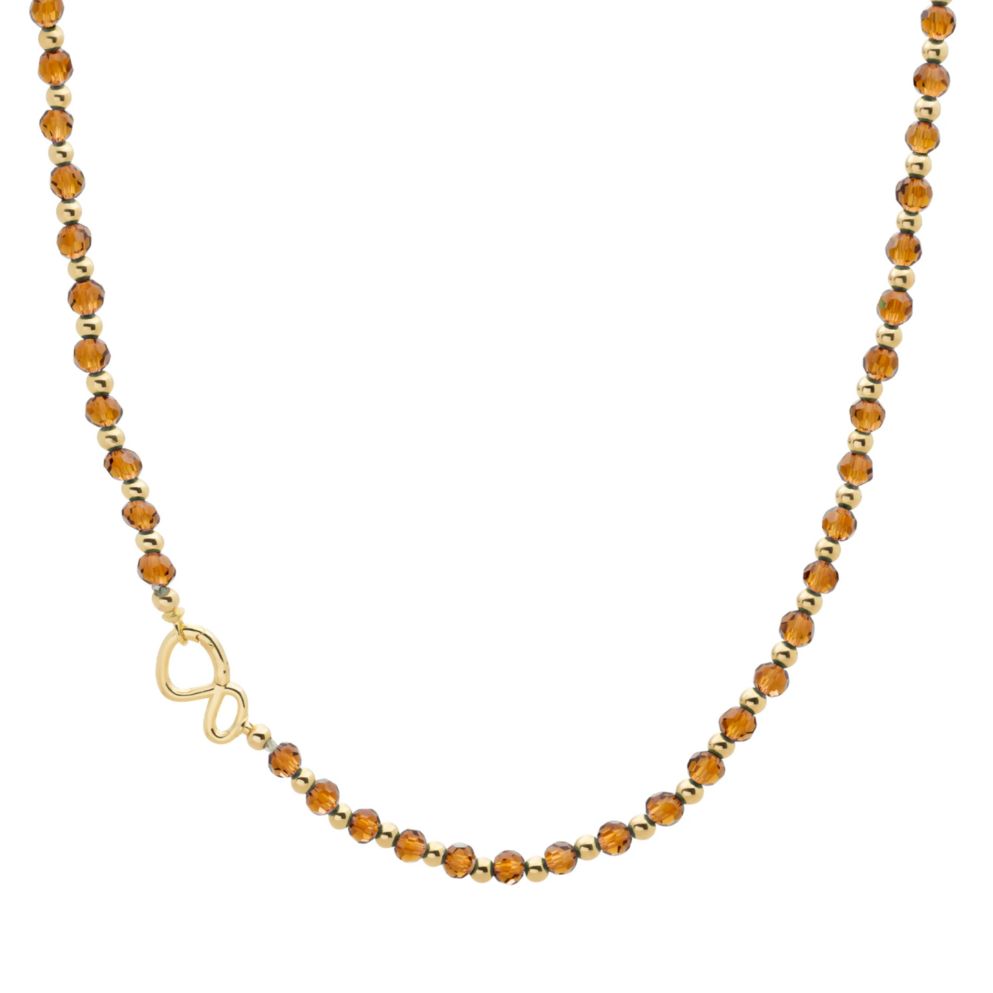 Link Necklace | Gold - Citrine Quartz - 45cm