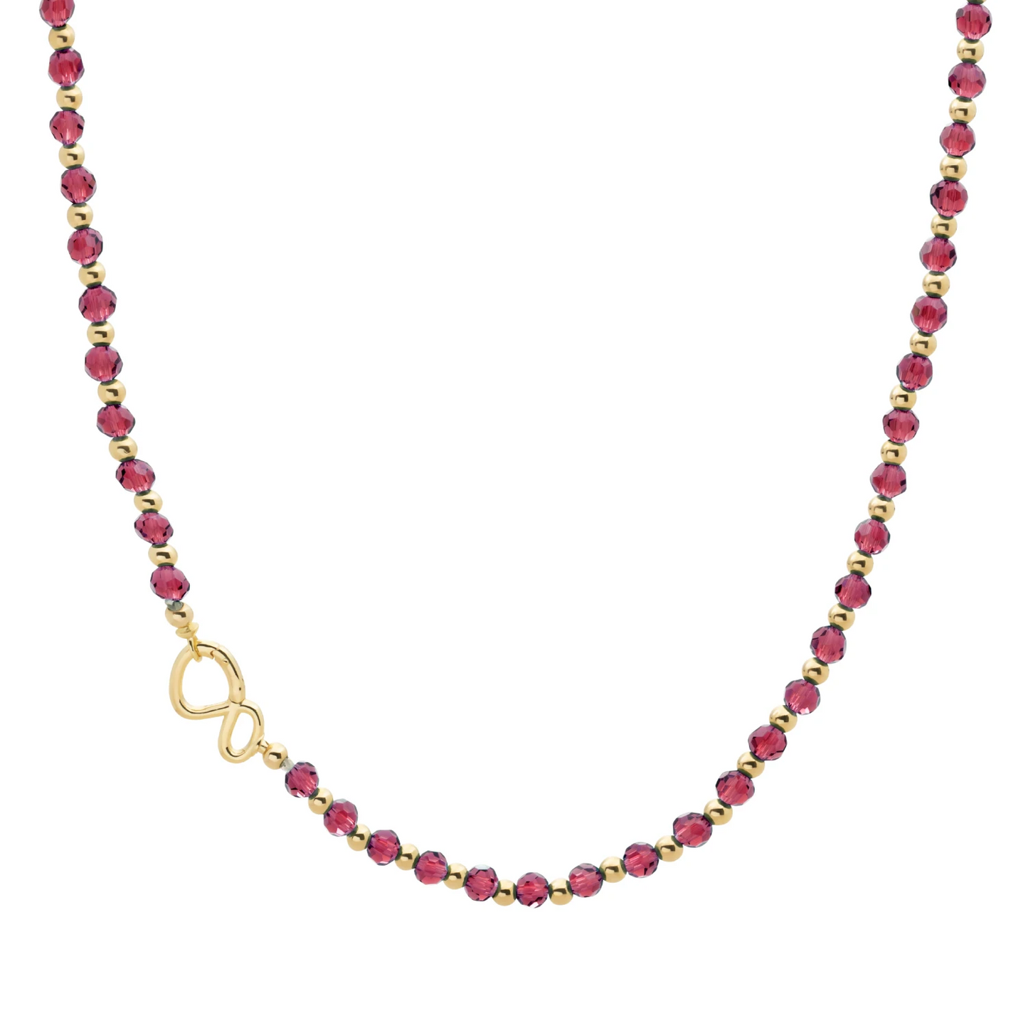 Link Necklace | Gold - Fuchsia Quartz - 45cm