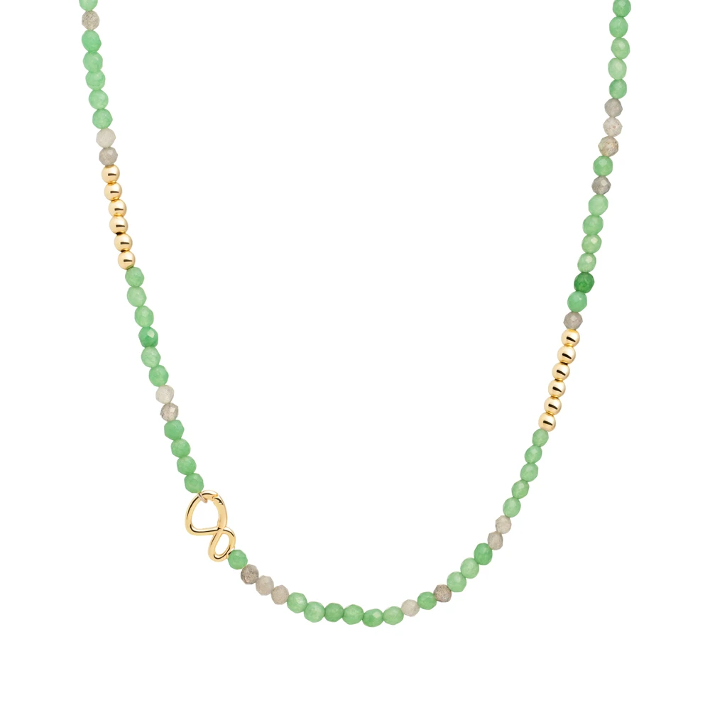 Link Necklace - Gold - Green Aventurine | Labradorite