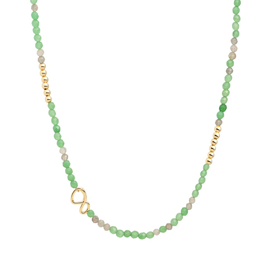 Link Necklace - Gold - Green Aventurine | Labradorite