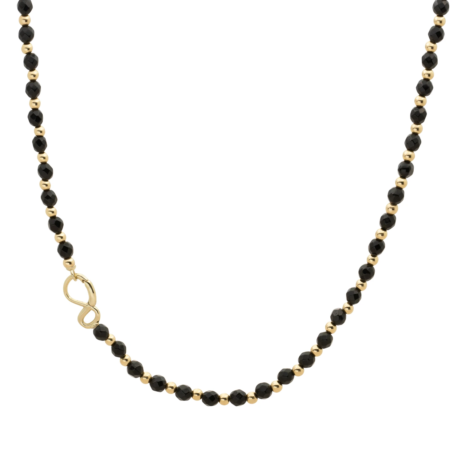 Link Necklace | Gold - Onyx - 45cm