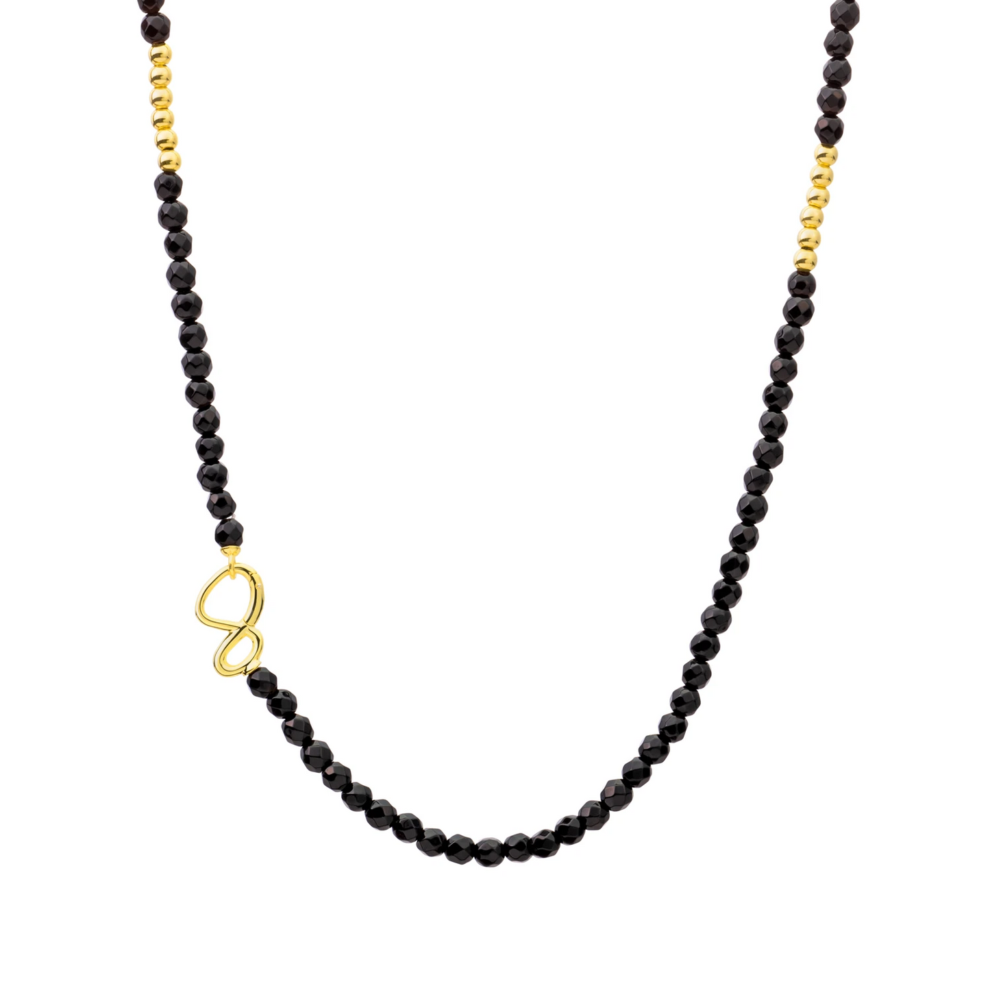 Link Necklace - Gold - Onyx