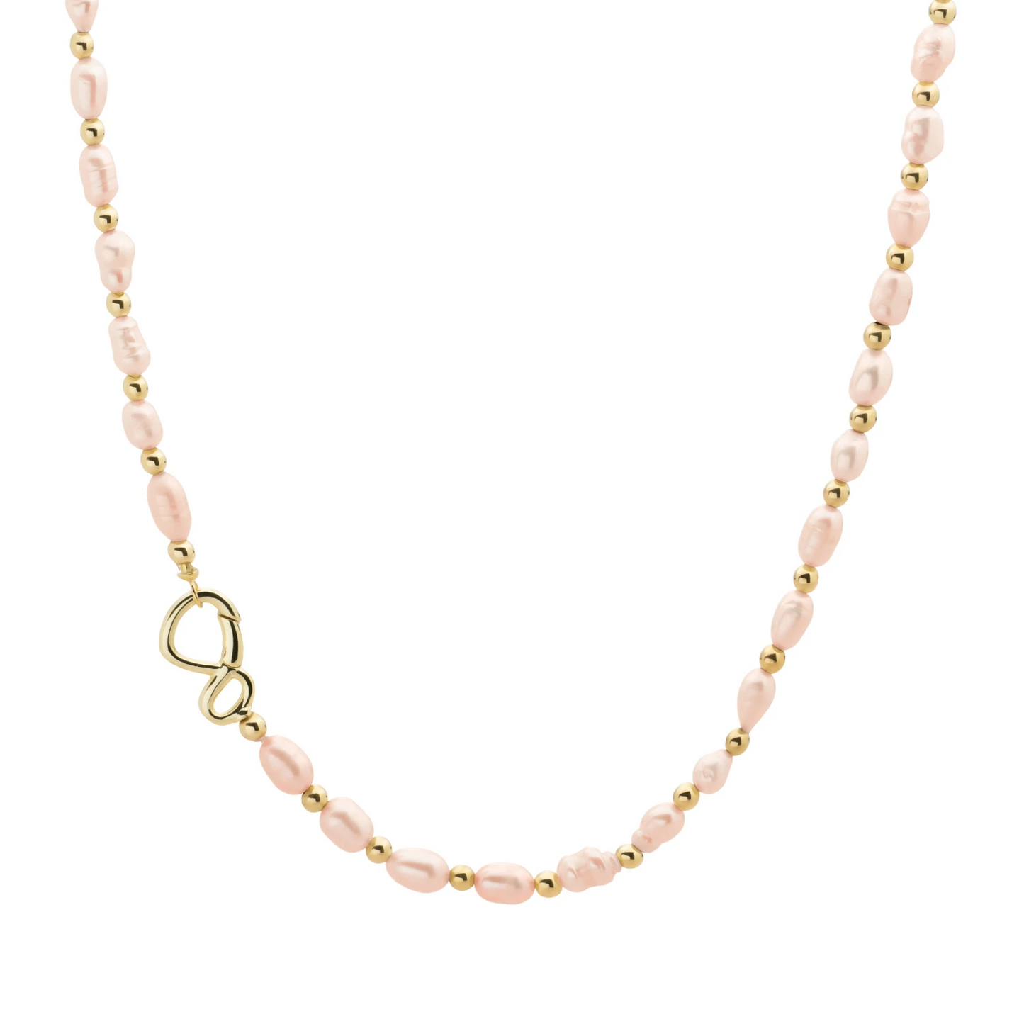 Link Necklace | Gold - Peach Pearl 42cm