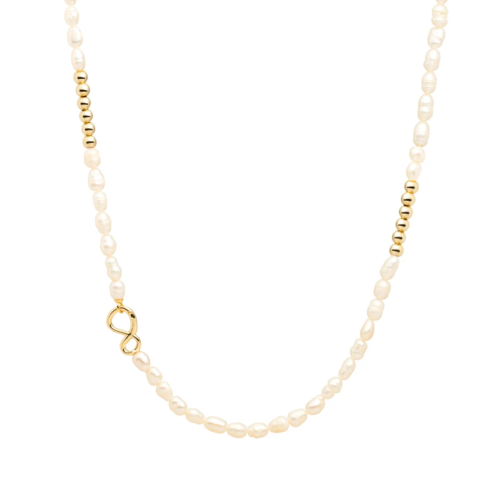 Link Necklace - Gold - Pearl