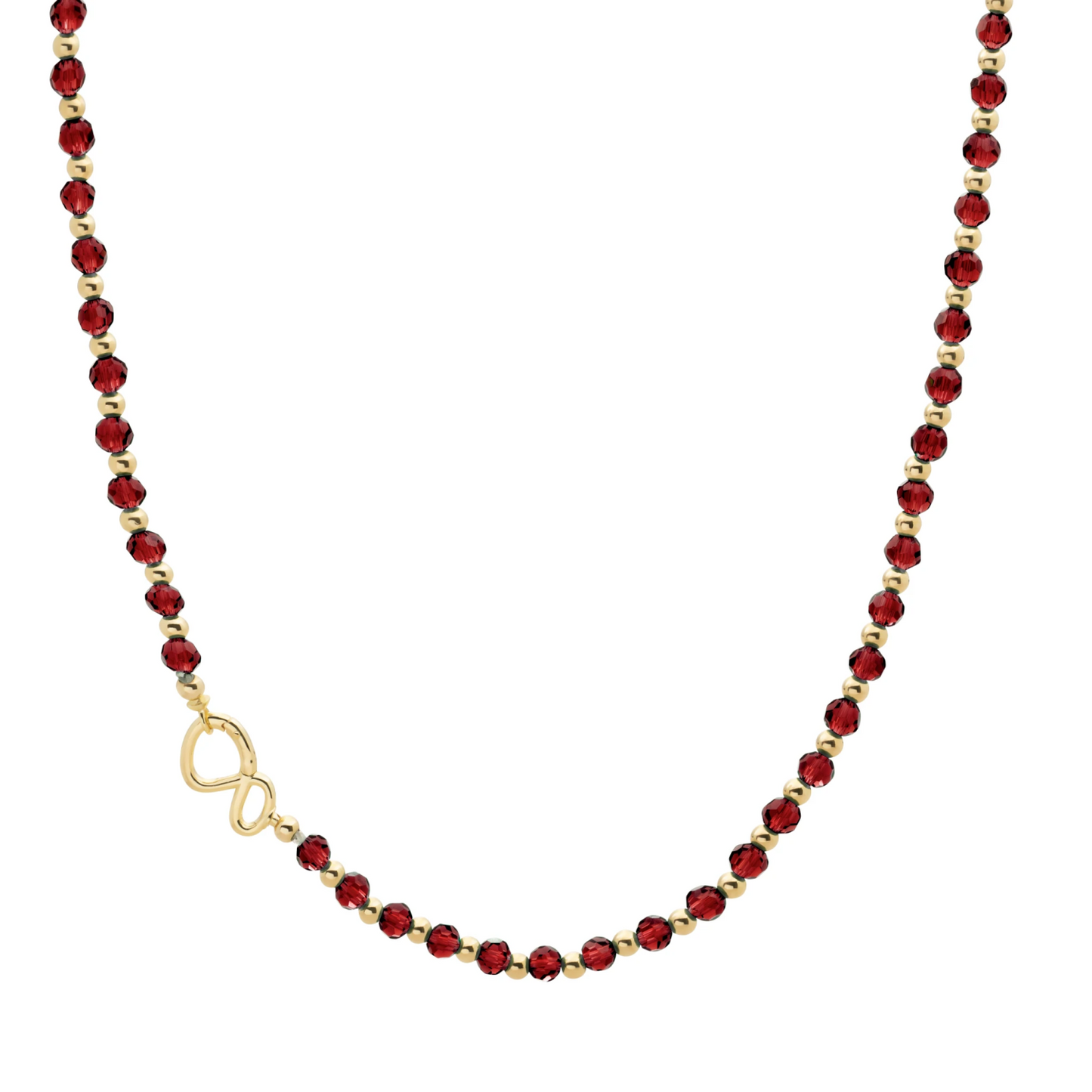 Link Necklace | Gold - Ruby Quartz 42cm