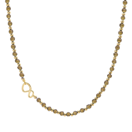 Link Necklace | Gold - Smoky Quartz 42cm
