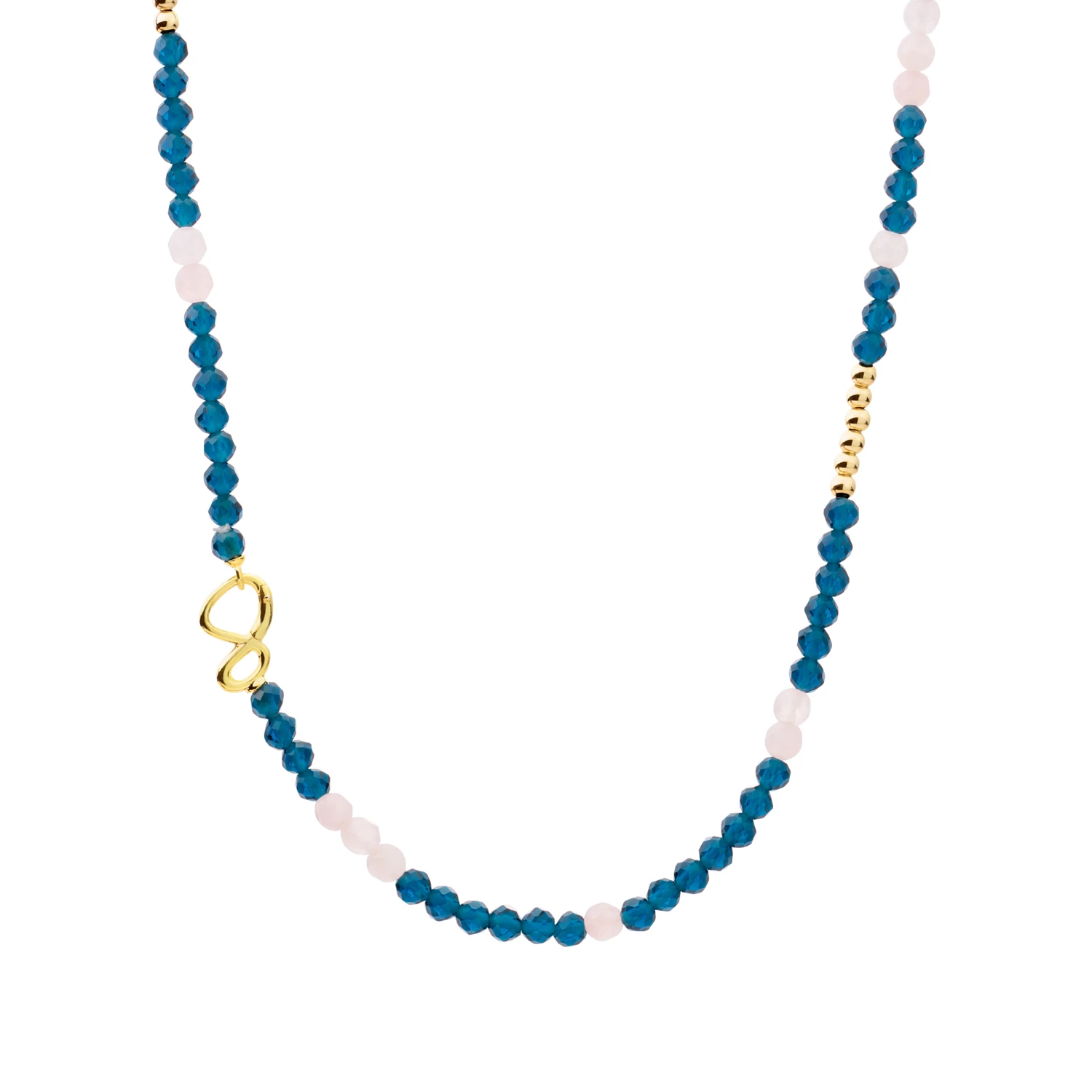 Link Necklace - Gold - Topaz Quartz | Rose Quartz