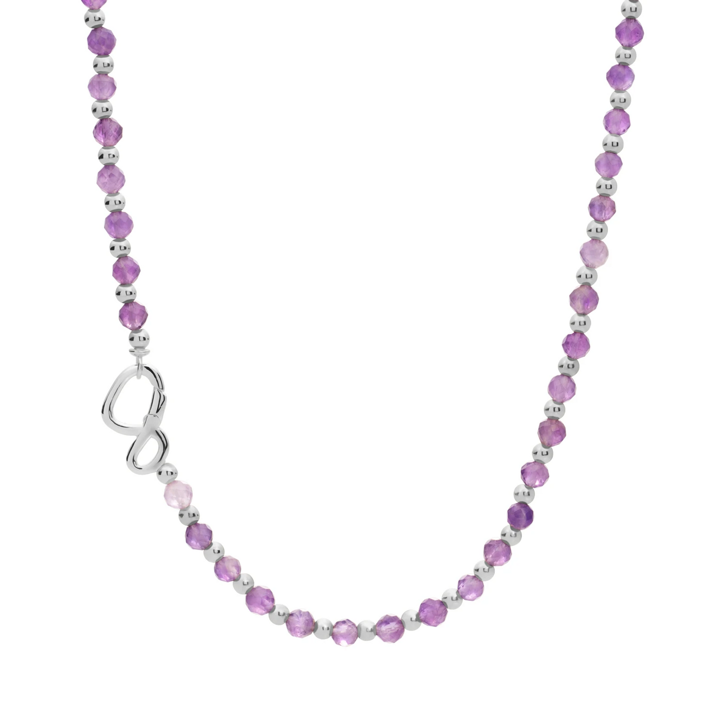 Link Necklace | Silver - Amethyst 42cm