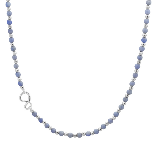 Link Necklace | Silver - Blue Aventurine 42cm