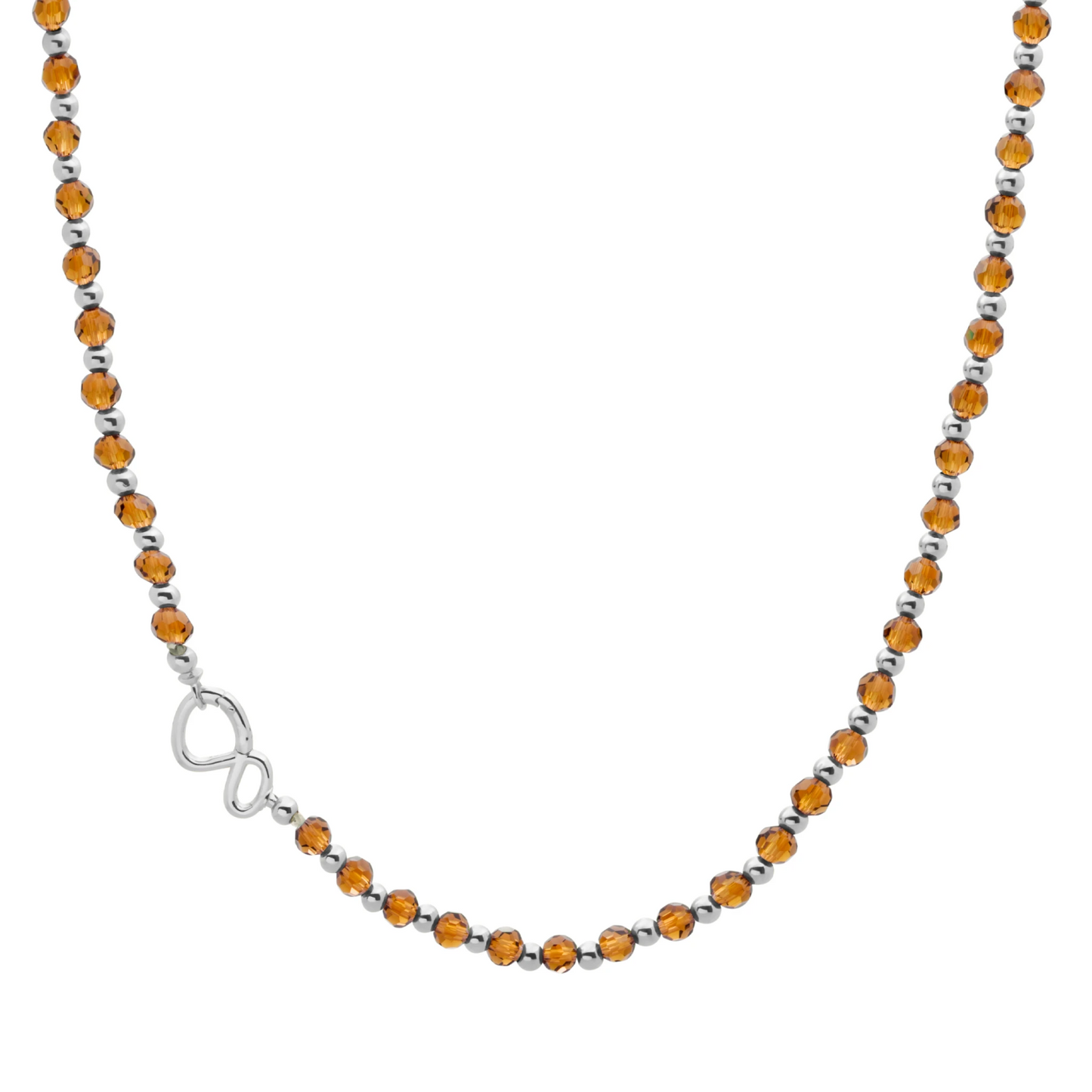 Link Necklace | Silver - Citrine Quartz 42cm
