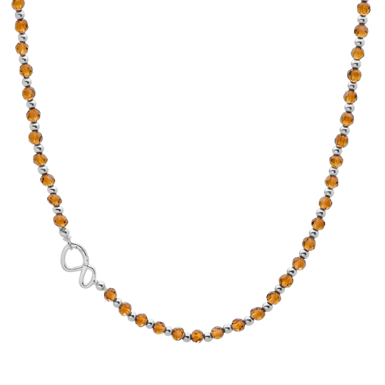 Link Necklace | Silver - Citrine Quartz 42cm
