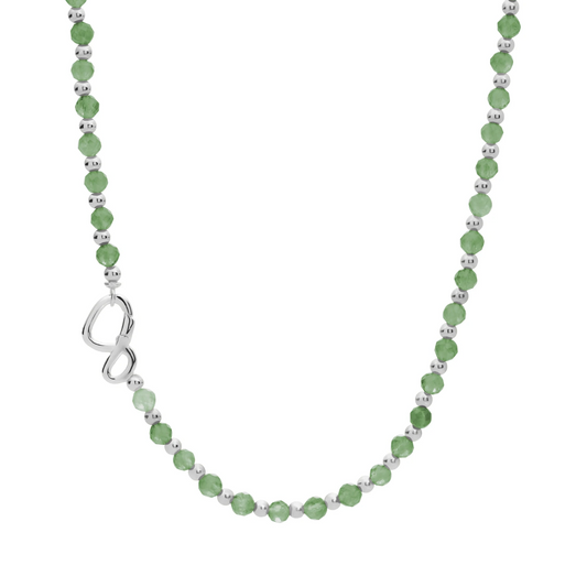 Link Necklace | Silver - Green Aventurine 42cm