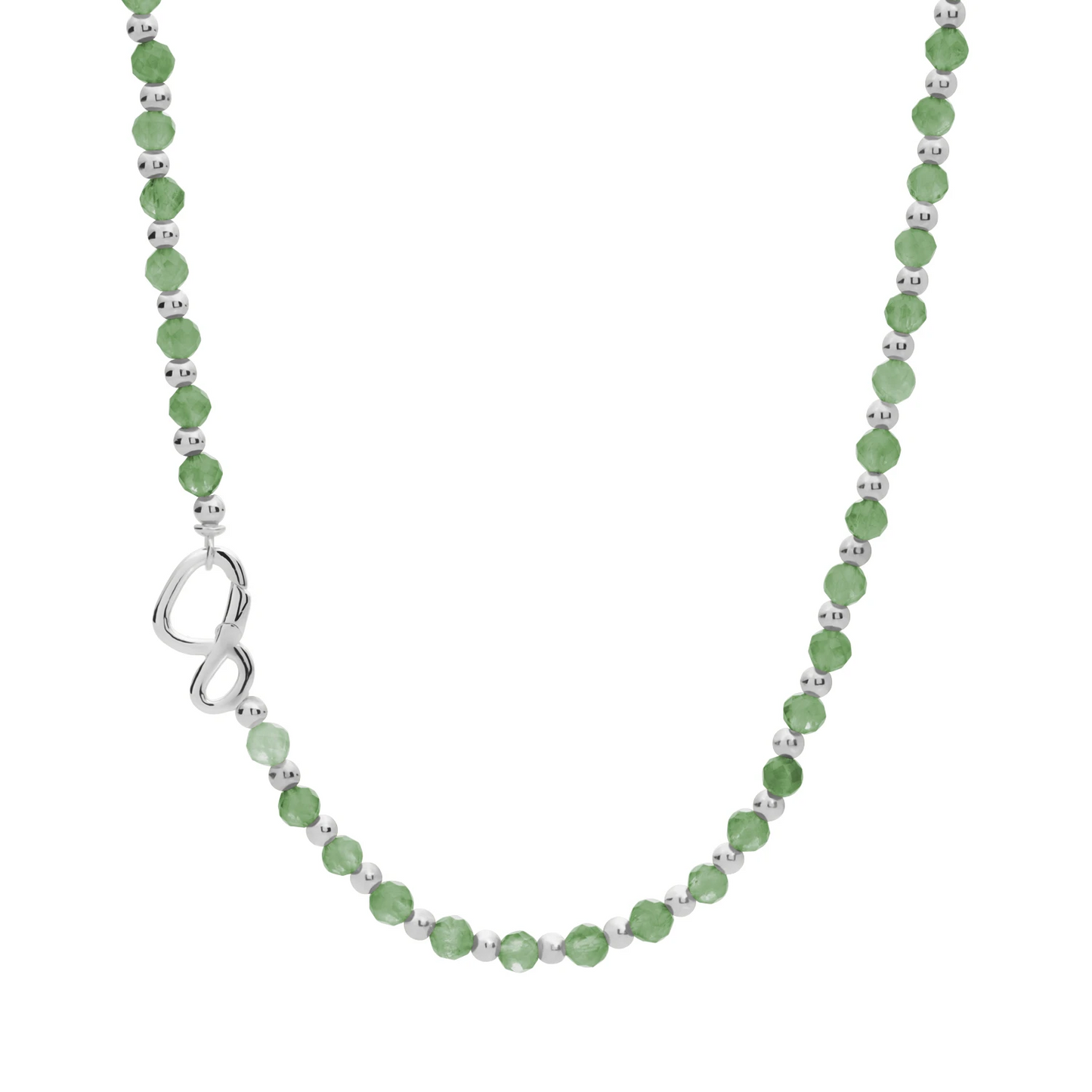 Link Necklace | Silver - Green Aventurine - 45cm