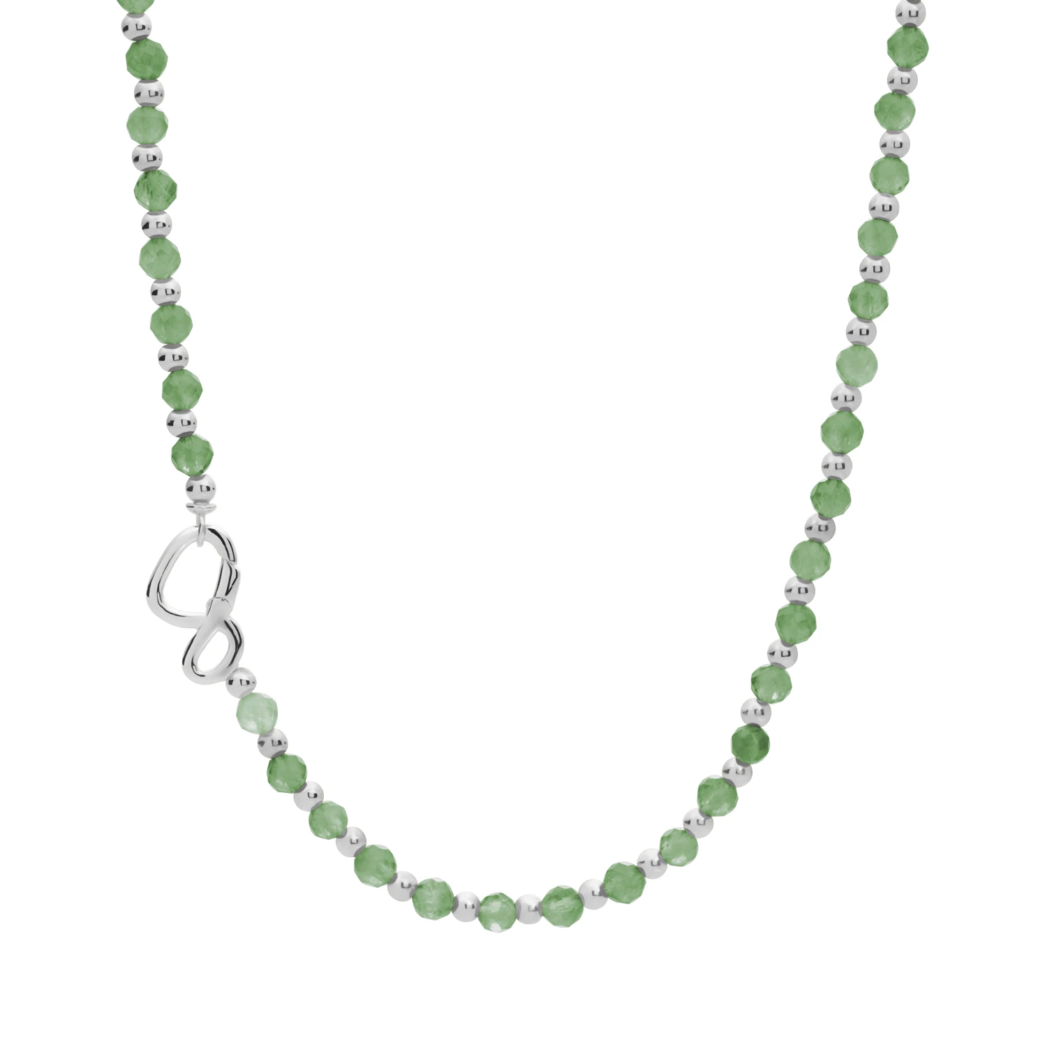 Link Necklace | Silver - Green Aventurine - 45cm