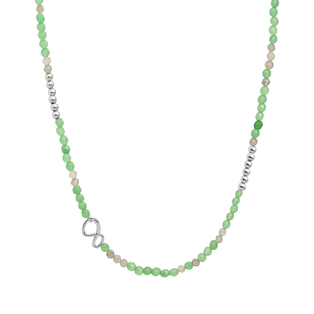 Link Necklace - Silver - Green Aventurine | Labradorite