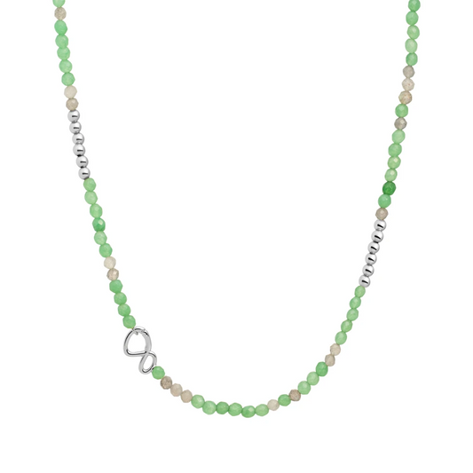 Link Necklace - Silver - Green Aventurine | Labradorite