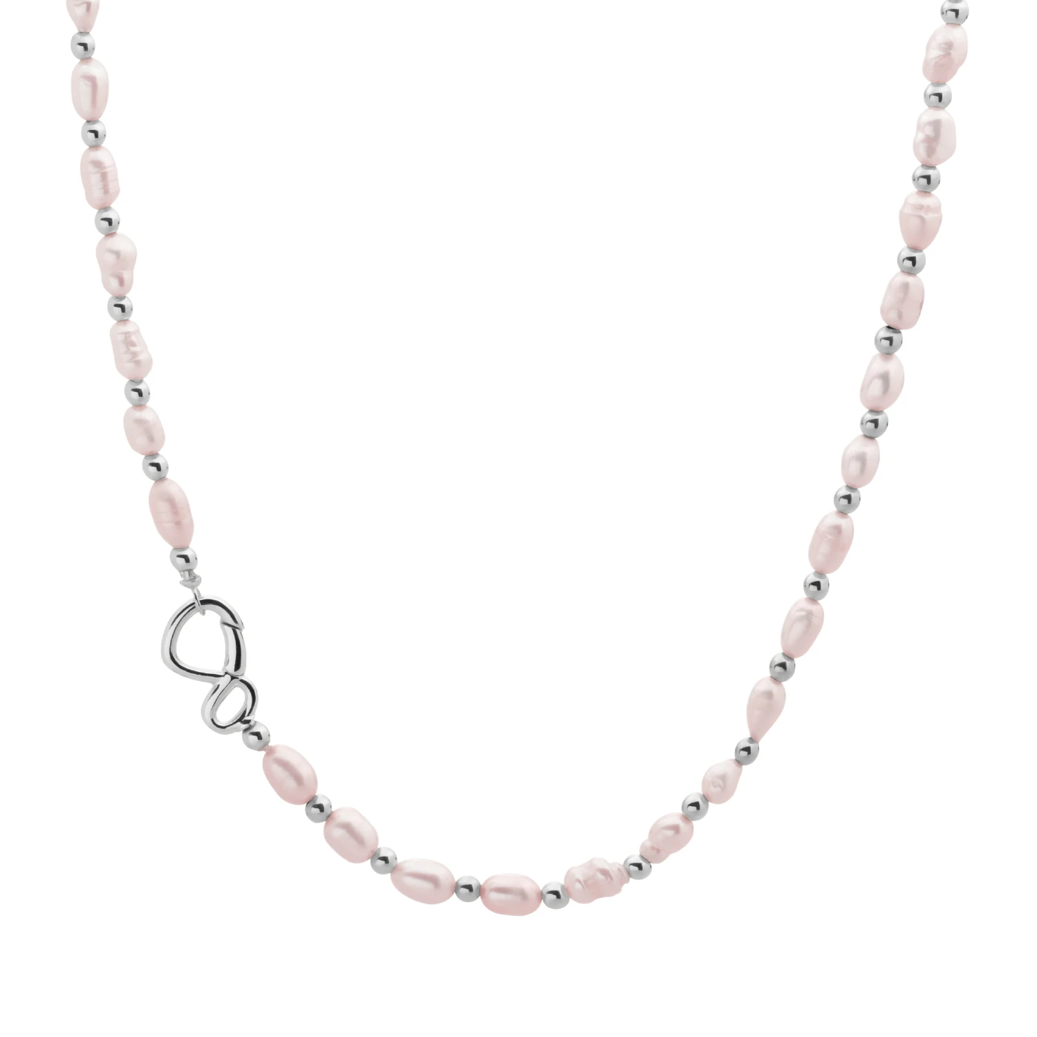 Link Necklace | Silver - Lavender Pearl 42cm