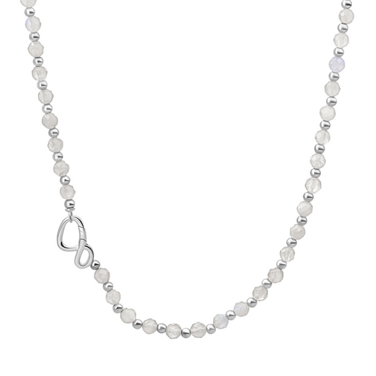 Link Necklace | Silver - Moonstone 42cm