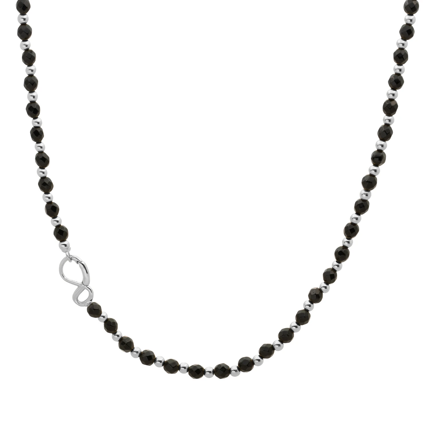Link Necklace | Silver - Onyx 42cm