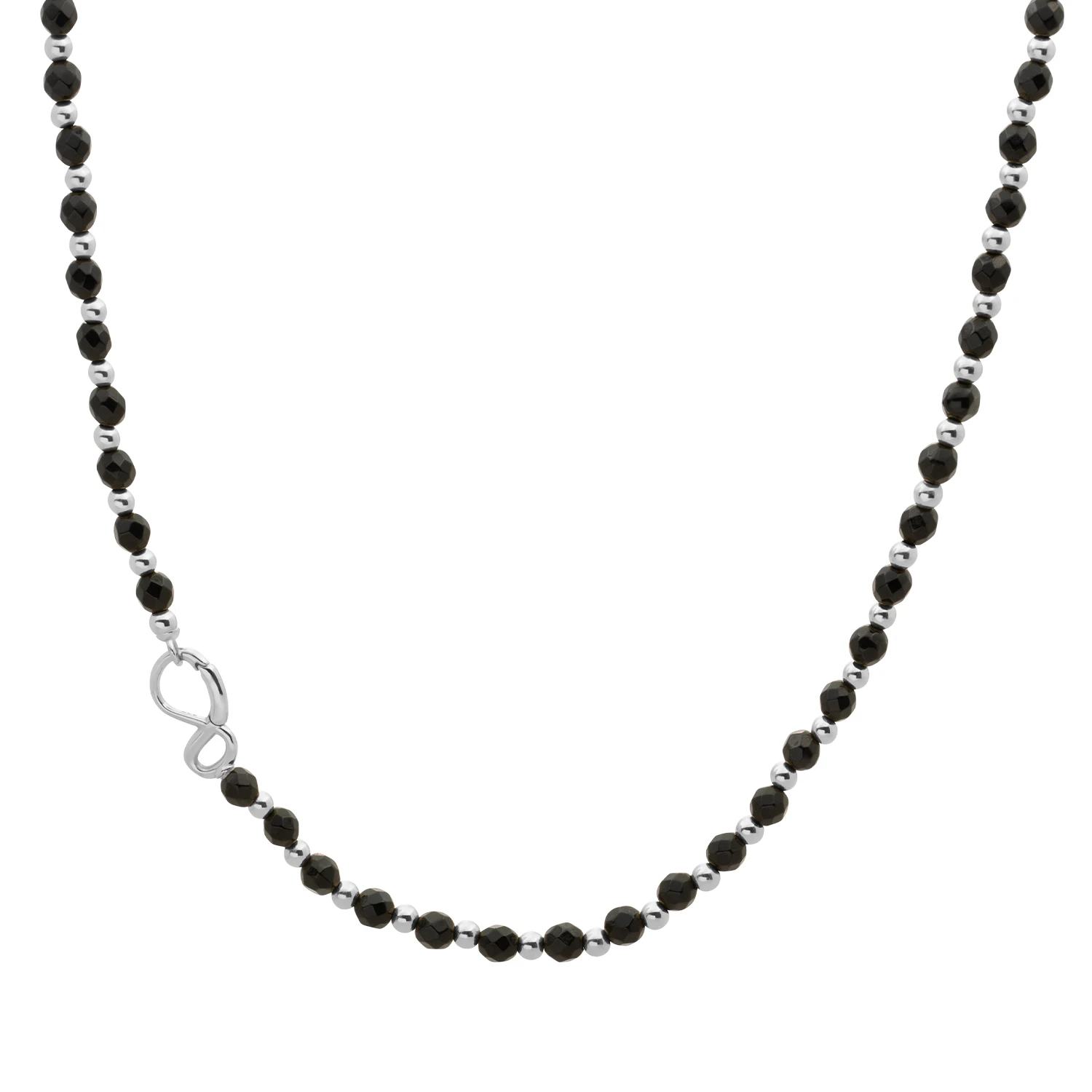 Link Necklace | Silver - Onyx 42cm