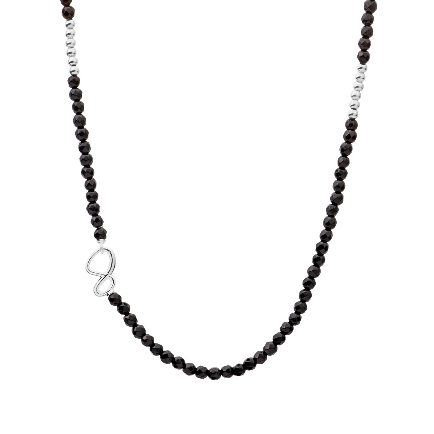 Link Necklace - Silver - Onyx