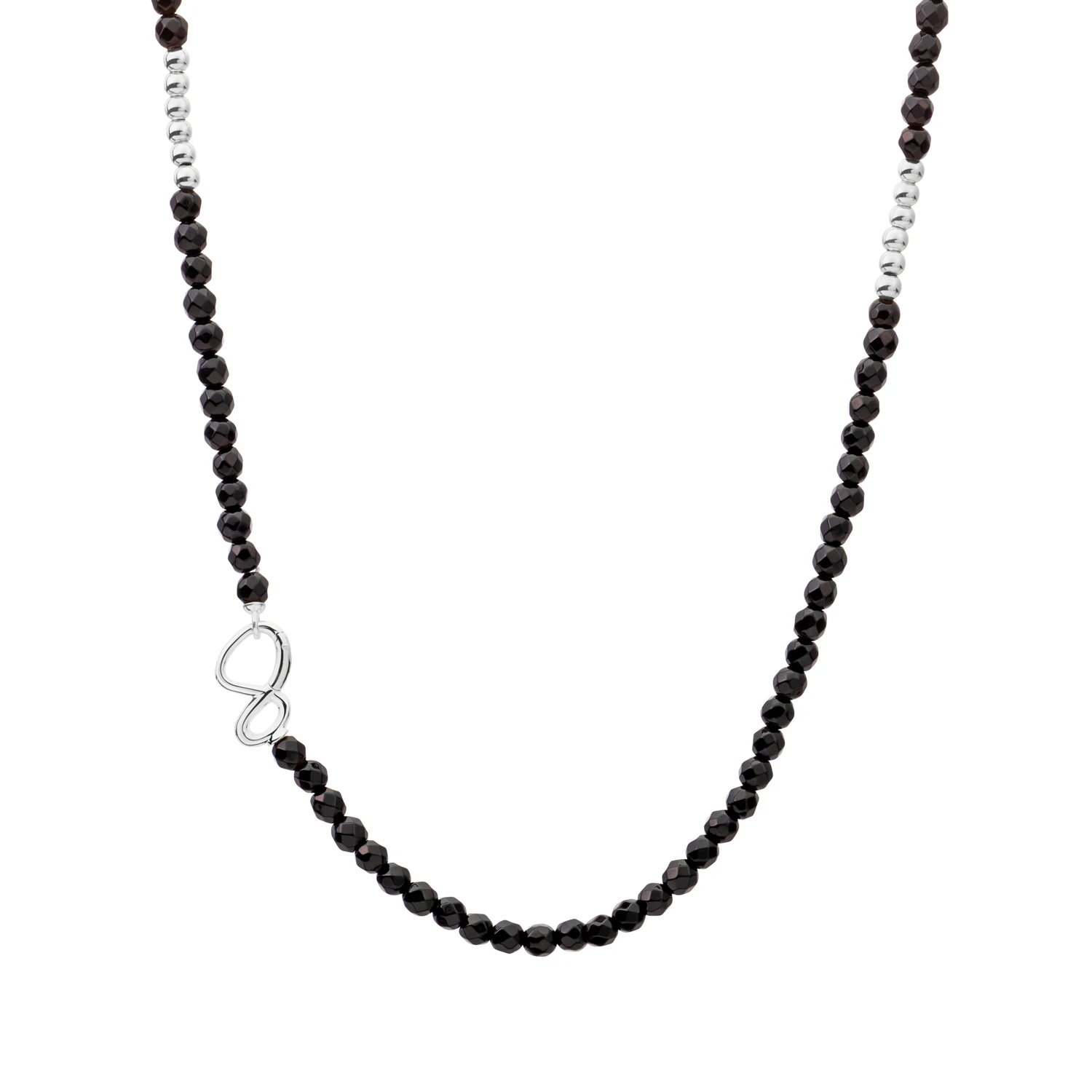 Link Necklace - Silver - Onyx