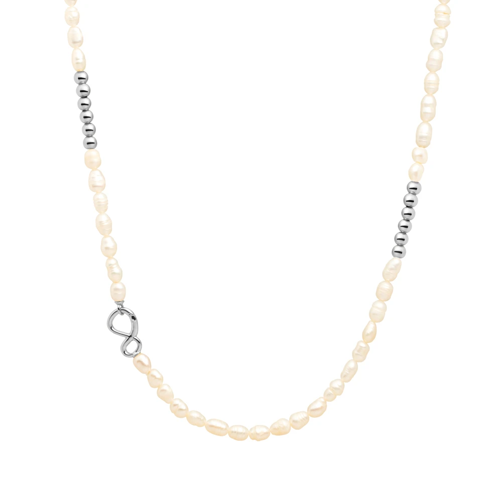 Link Necklace - Silver - Pearl