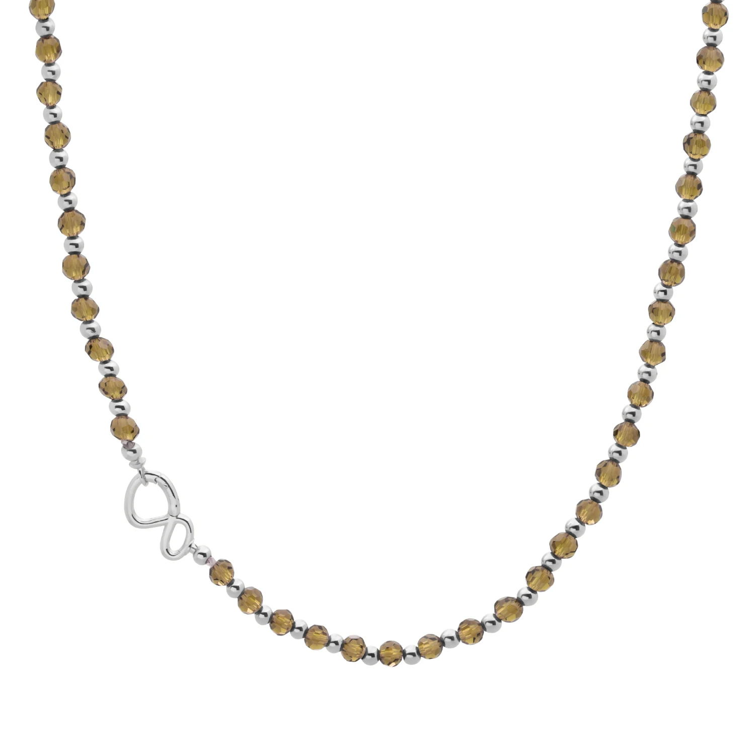 Link Necklace | Silver - Smoky Quartz 42cm