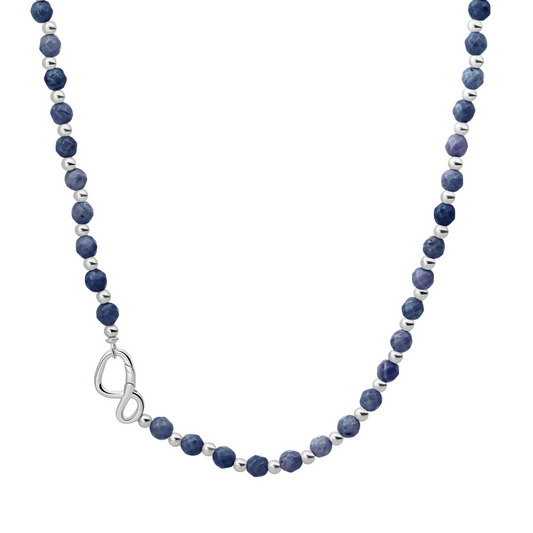 Link Necklace | Silver - Sodalite 42cm