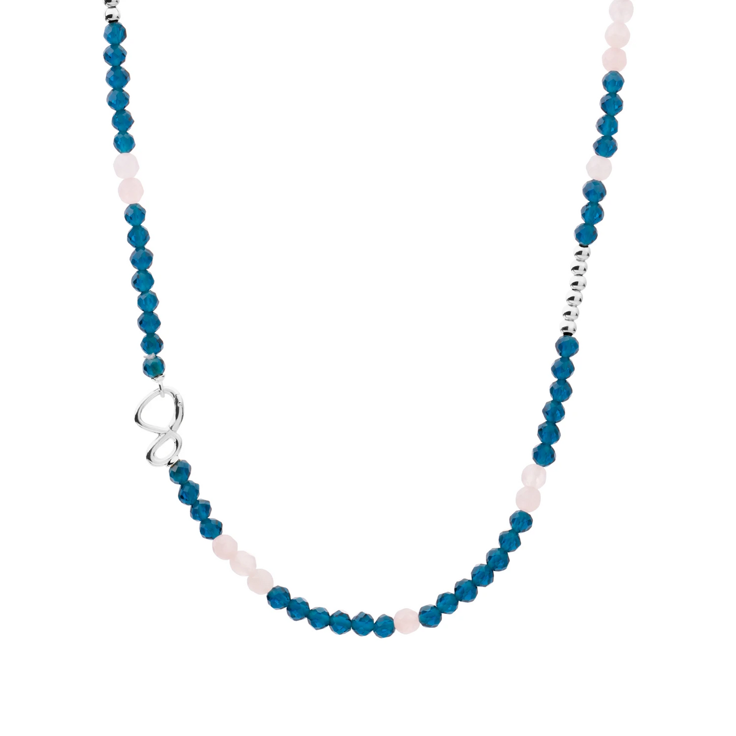 Link Necklace - Silver - Topaz Quartz | Rose Quartz