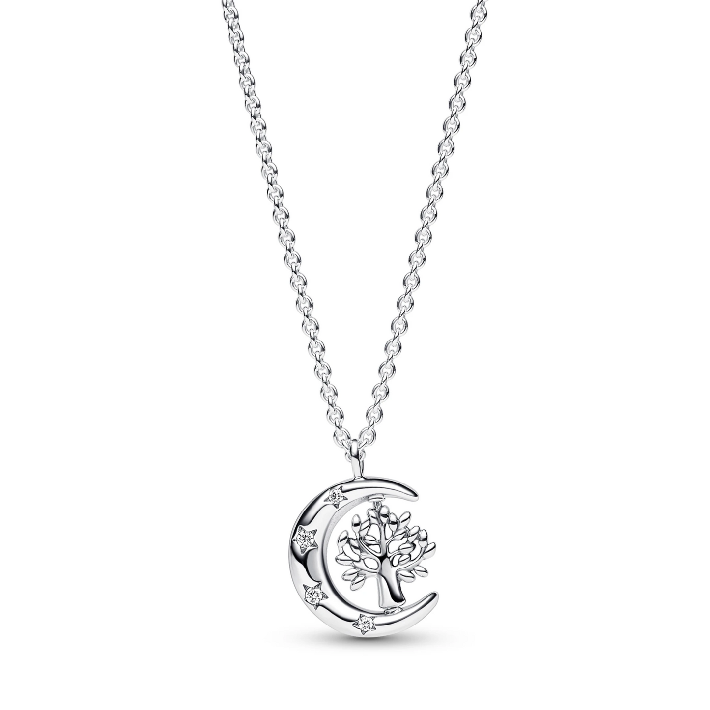 Maan en Draaiende Levensboom Ketting met Hanger