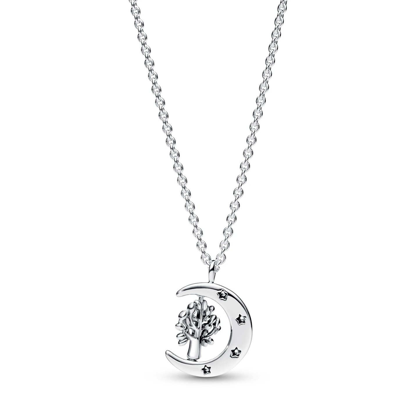 Maan en Draaiende Levensboom Ketting met Hanger