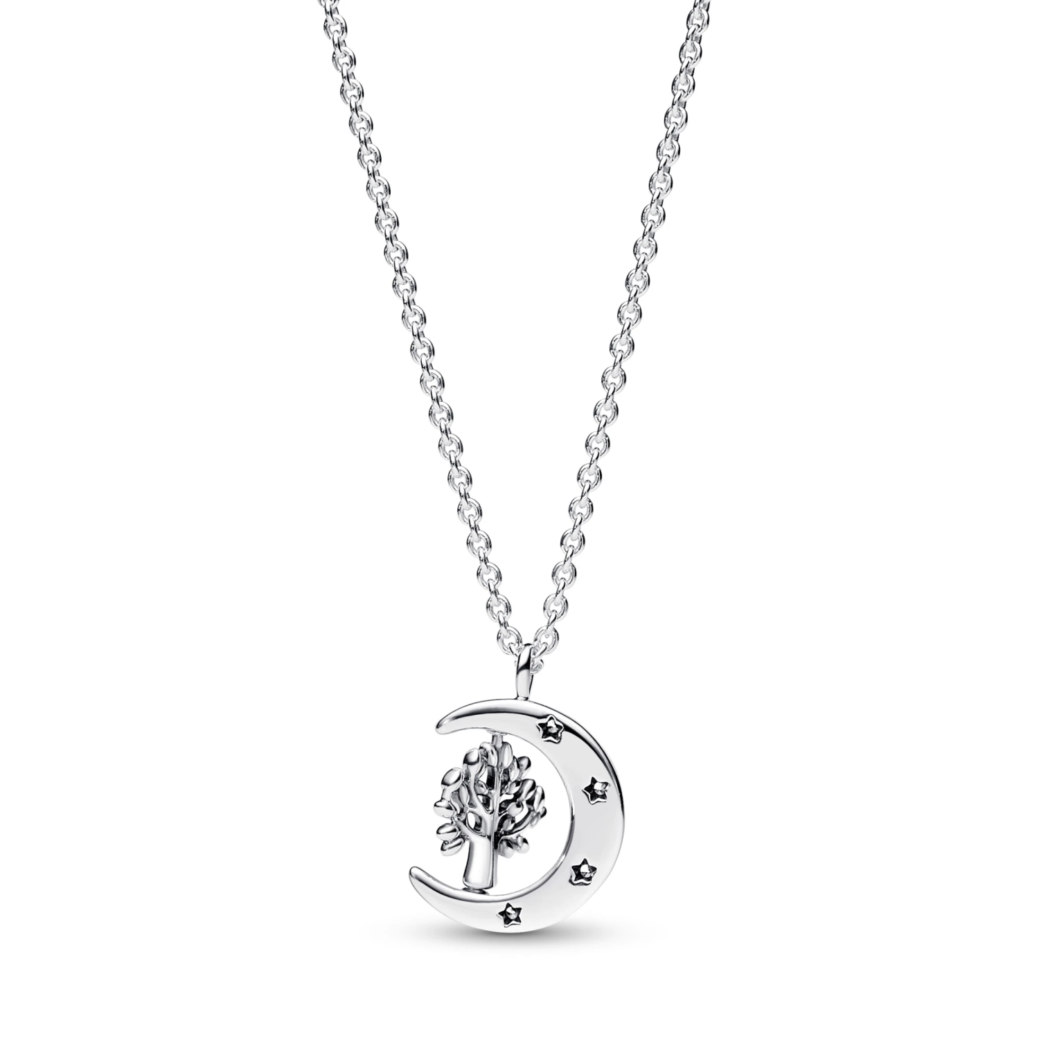 Maan en Draaiende Levensboom Ketting met Hanger