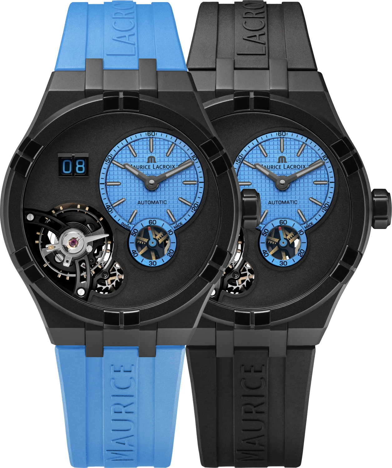 MAURICE LACROIX AIKON AUTO MANUFACTURE MASTER GRAND DATE SET BLUE LIM.ED. 50PCS AI6118-DLB0J-430-H