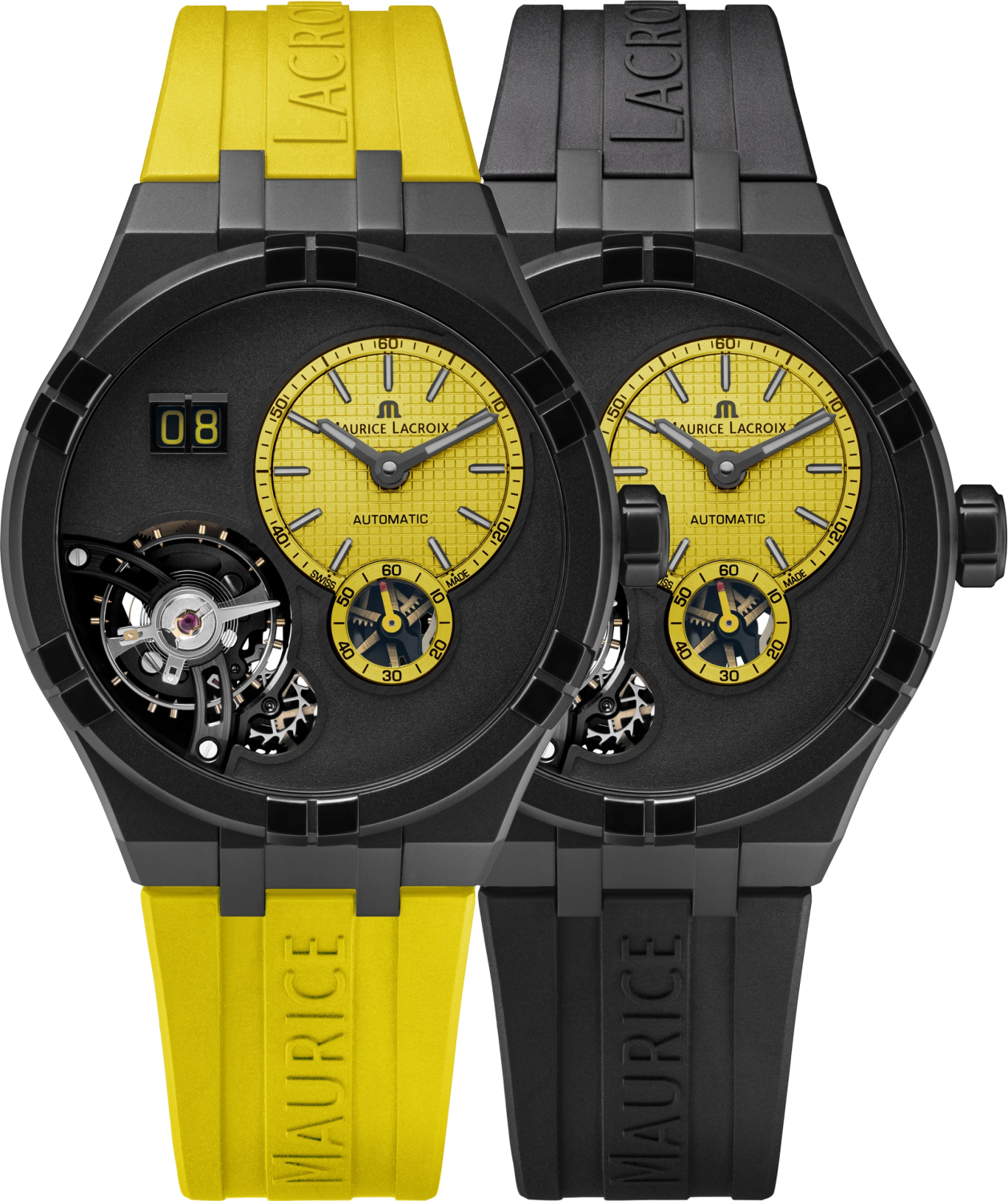 MAURICE LACROIX AIKON AUTO MANUFACTURE MASTER GRAND DATE SET YELLOW LIM.ED. 50PCS AI6118-DLB0J-730-I