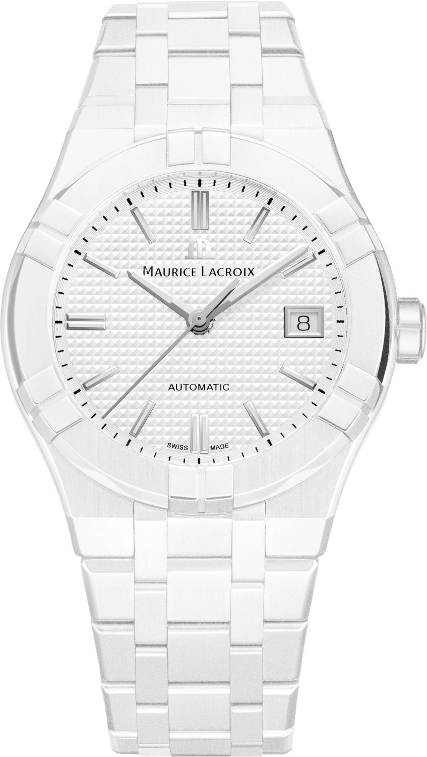 MAURICE LACROIX AIKON AUTOMATIC CERAMIC WHITE GLOSS DATE 39MM AI6007-CRM72-130-7