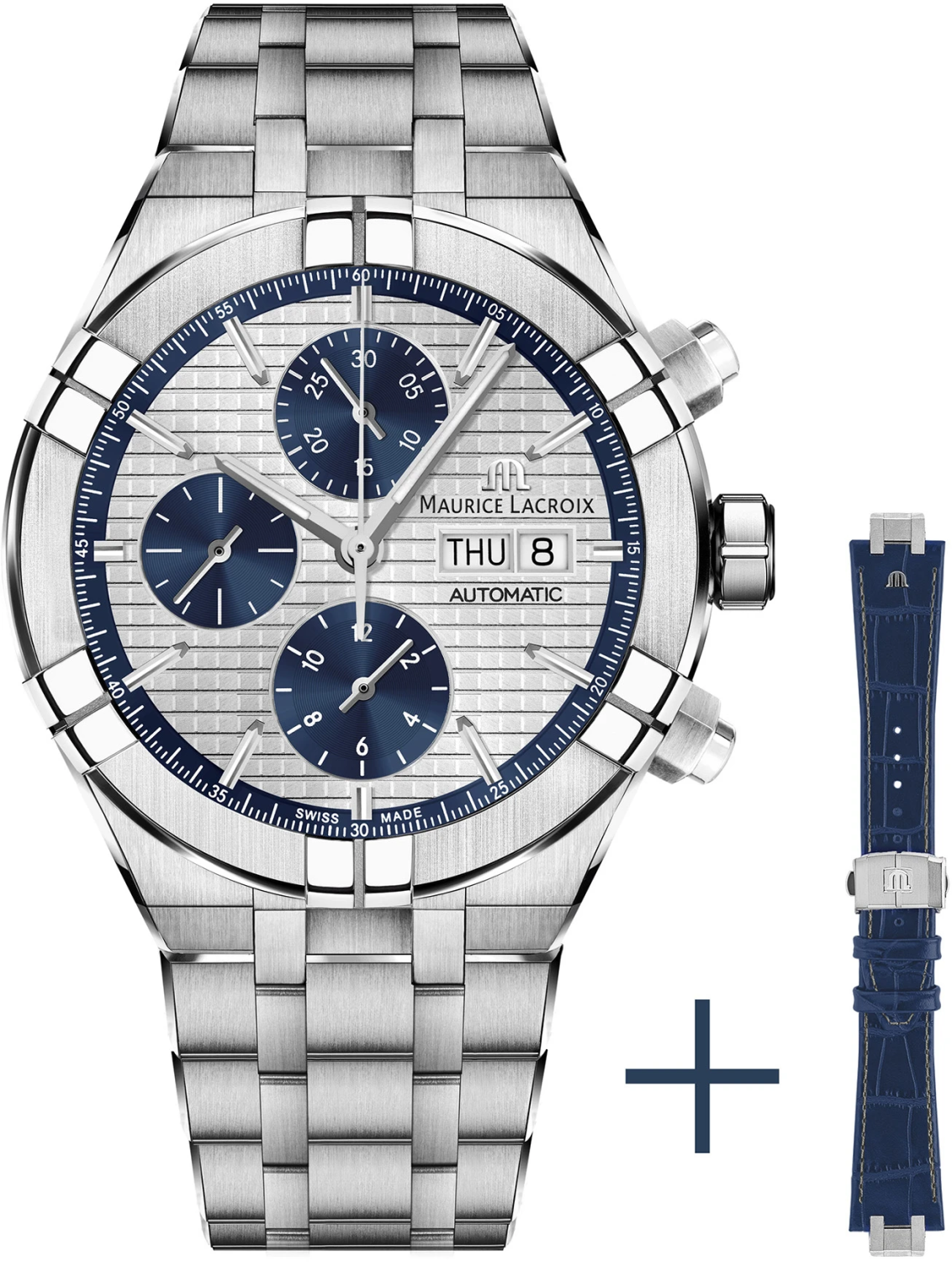 MAURICE LACROIX AIKON AUTOMATIC CHRONOGRAPH AI6038-SS002-131-2!