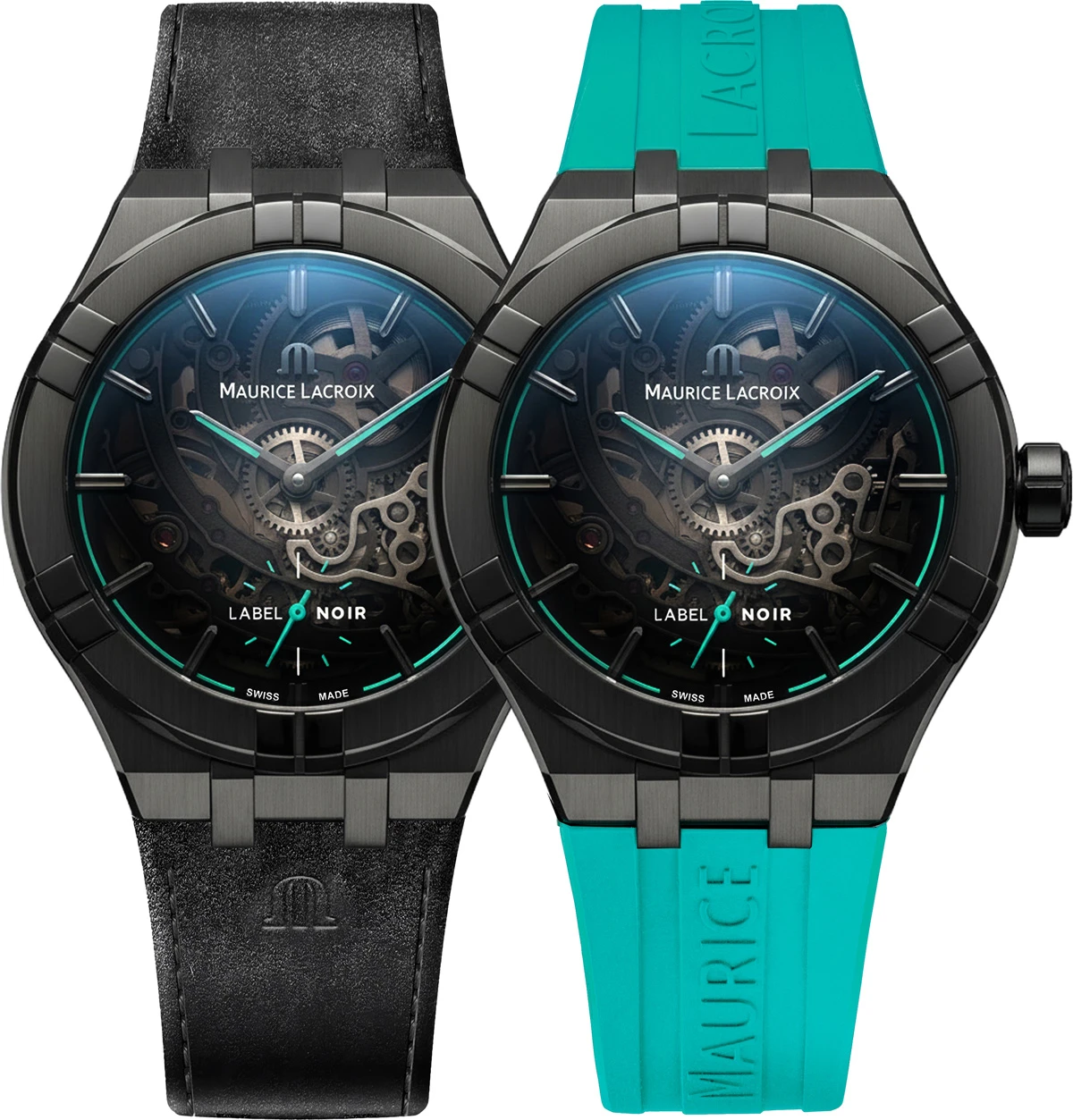 MAURICE LACROIX AIKON AUTOMATIC SKELETON MANUFACTURE LABEL NOIR SET LIM.ED.288pcs AI6028-SS00B-030-H