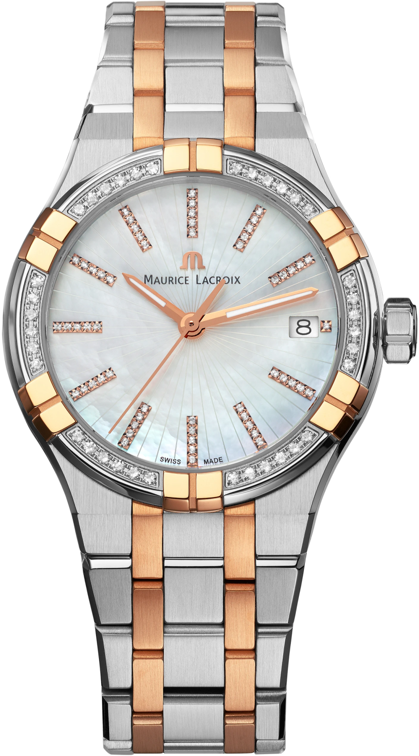 MAURICE LACROIX AIKON QUARTZ DATE 35MM DIAMONDS AI1106-PVPD2-170-1*