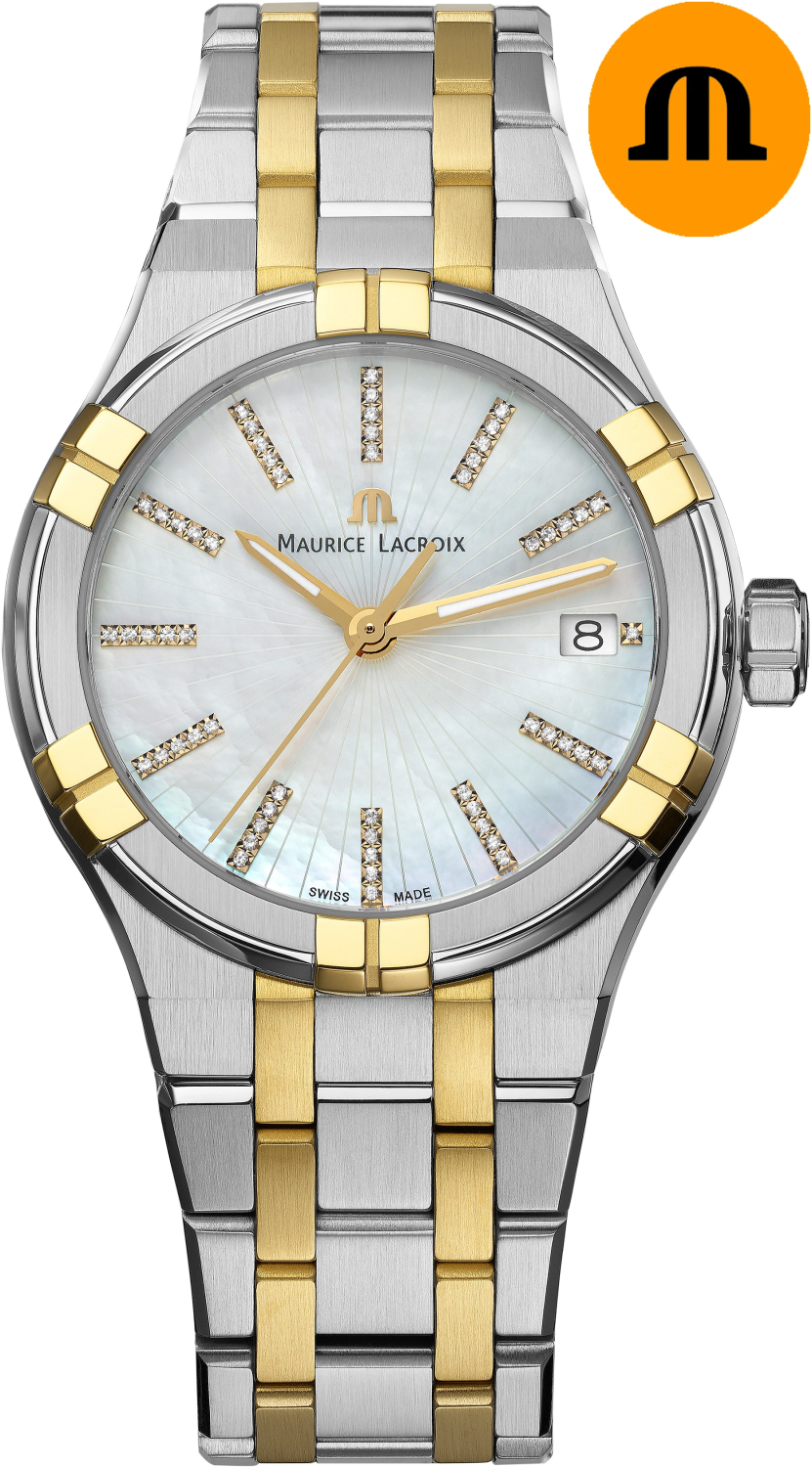 MAURICE LACROIX AIKON QUARTZ DATE 35MM DIAMONDS AI1106-PVY13-170-1