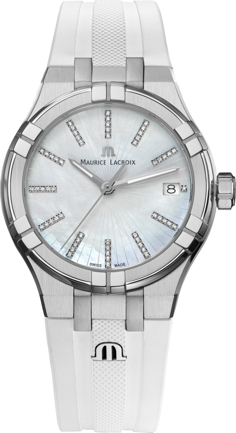 MAURICE LACROIX AIKON QUARTZ DATE 35MM MOP DIAMONDS AI1106-SS000-170-7