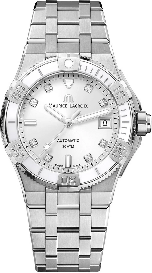 MAURICE LACROIX AIKON VENTURER AUTOMATIC DATE 38MM 8 DIAMONDS AI6057-SSL72-150-1