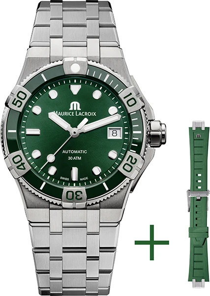 MAURICE LACROIX AIKON VENTURER AUTOMATIC DATE 38MM SET AI6057-SSL5F-630-D.